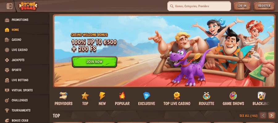Stonevegas casino screenshot