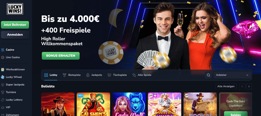 luckywins casino screen shot