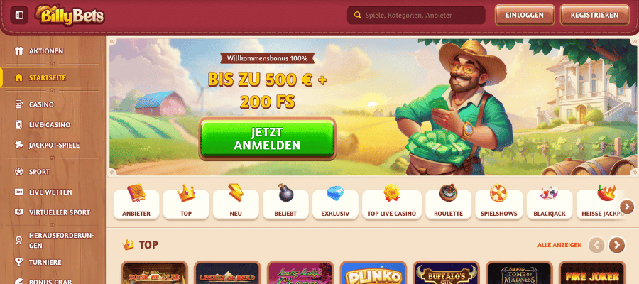 billy bets casino boni