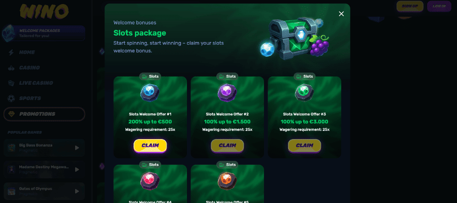 wino casino bonus
