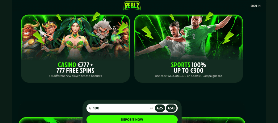 reblz casino screenshot