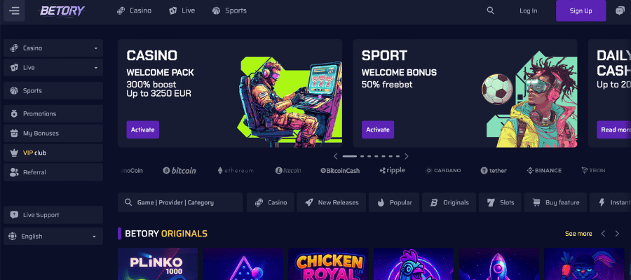 betory casino screen shot