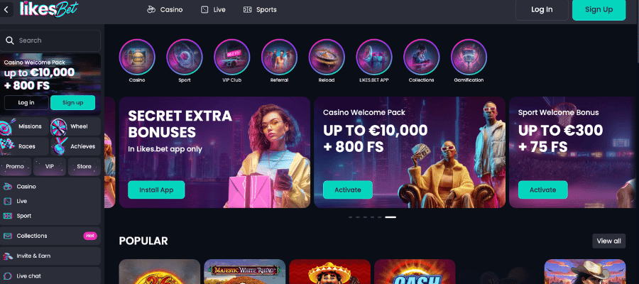 likesbet casino screenshot
