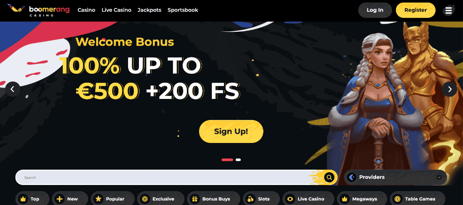 boomerang casino screenshot
