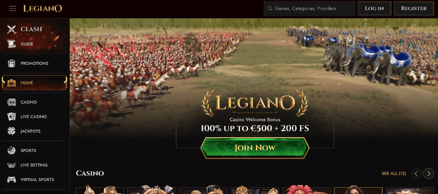 legiano casino screenshot