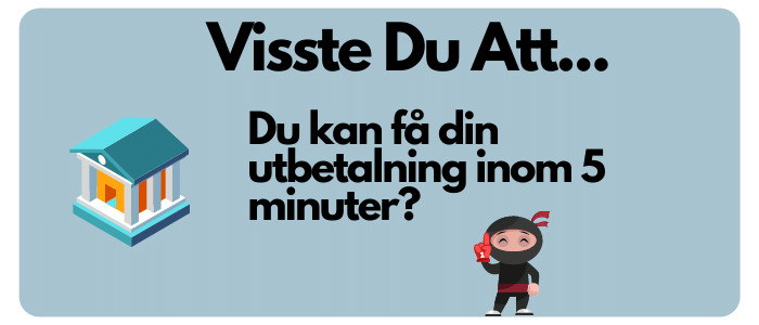 du kan få casino utbetalning på 5 minuter