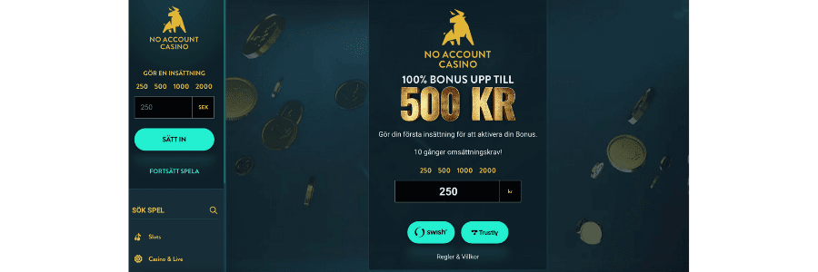 no account casino