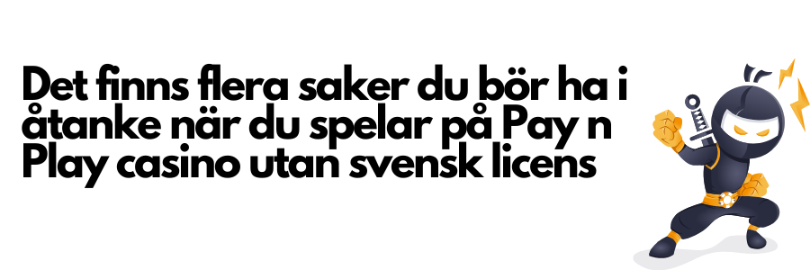 pay n play utan svensk licens att tänka på