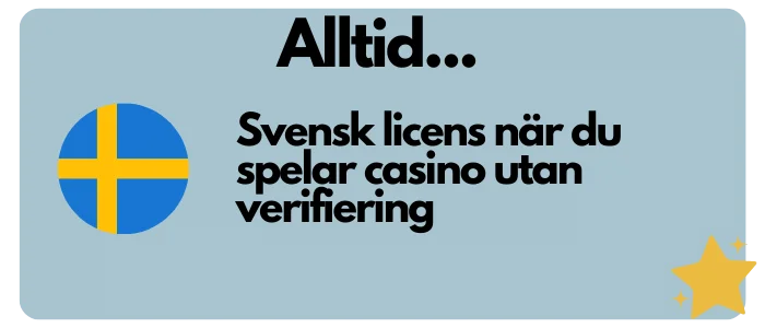 alltid svensk licens på casino utan verifiering