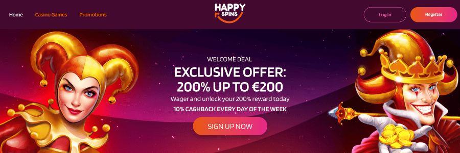 HappySpins casino bonus