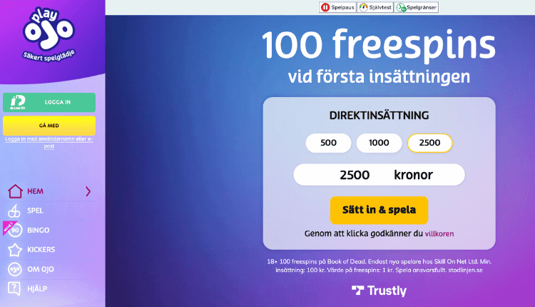 playojo bonus utan omsättning