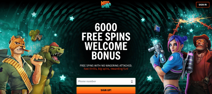 wizz spin casino utseende