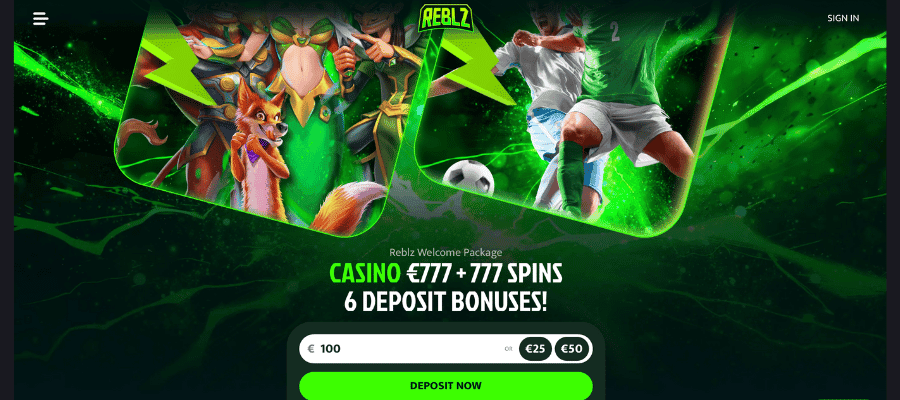 Reblz casino skärmdump