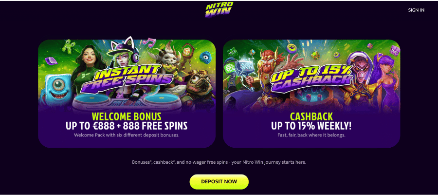 Nitro win casino bonus