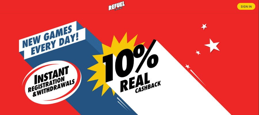 10% Cashbackk at Refuel casino
