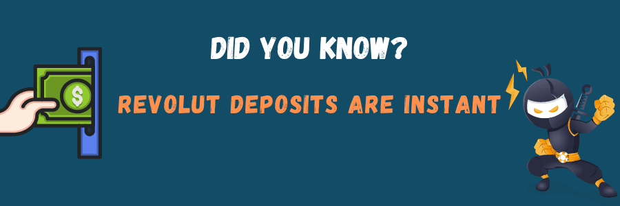 Revolut casino deposit are instant