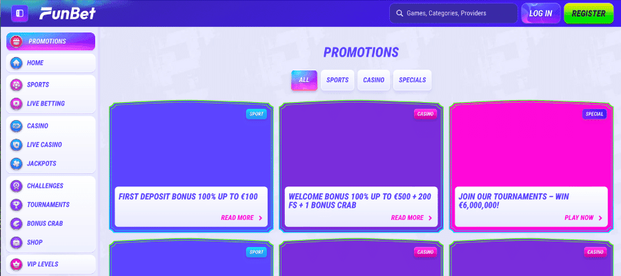 funbet casino promotions