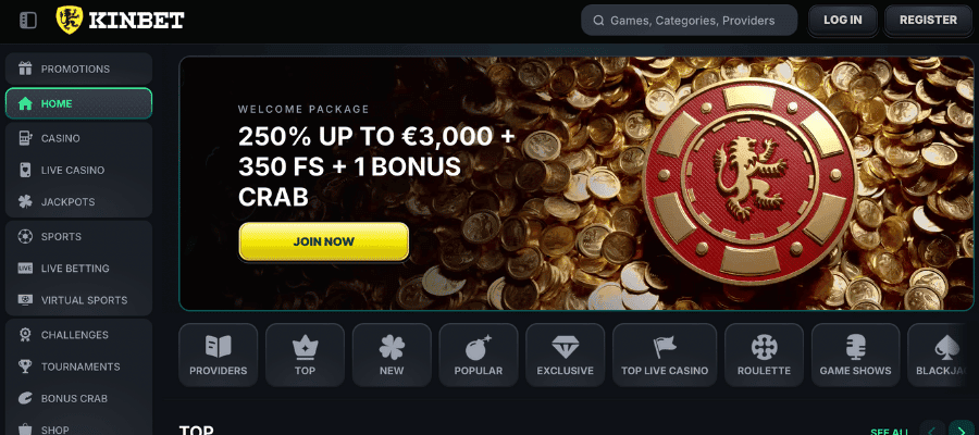 kin bet casino screen shot