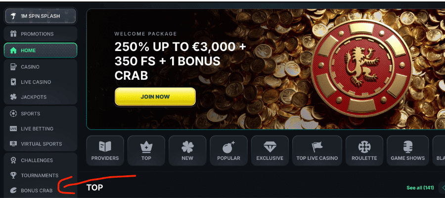 Kinbet casino bonus crab